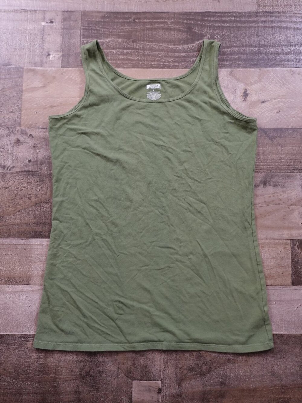 Duluth Trading No-Yank Tank Top Women’s Large Olive Green Stretch Cotton